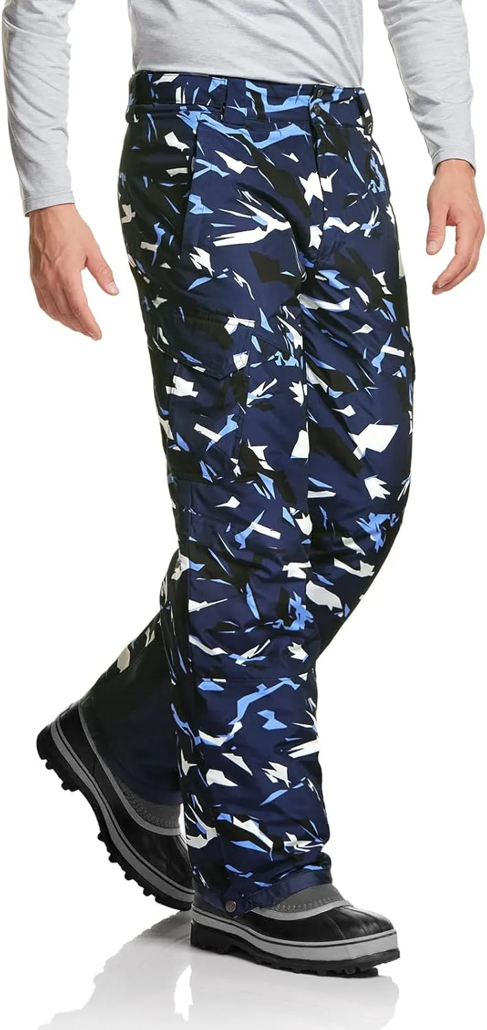 TSLA Men's Winter Snow Pants, Waterproof Insulated Ski Pants, Ripstop Windproof Snowboard Bottoms