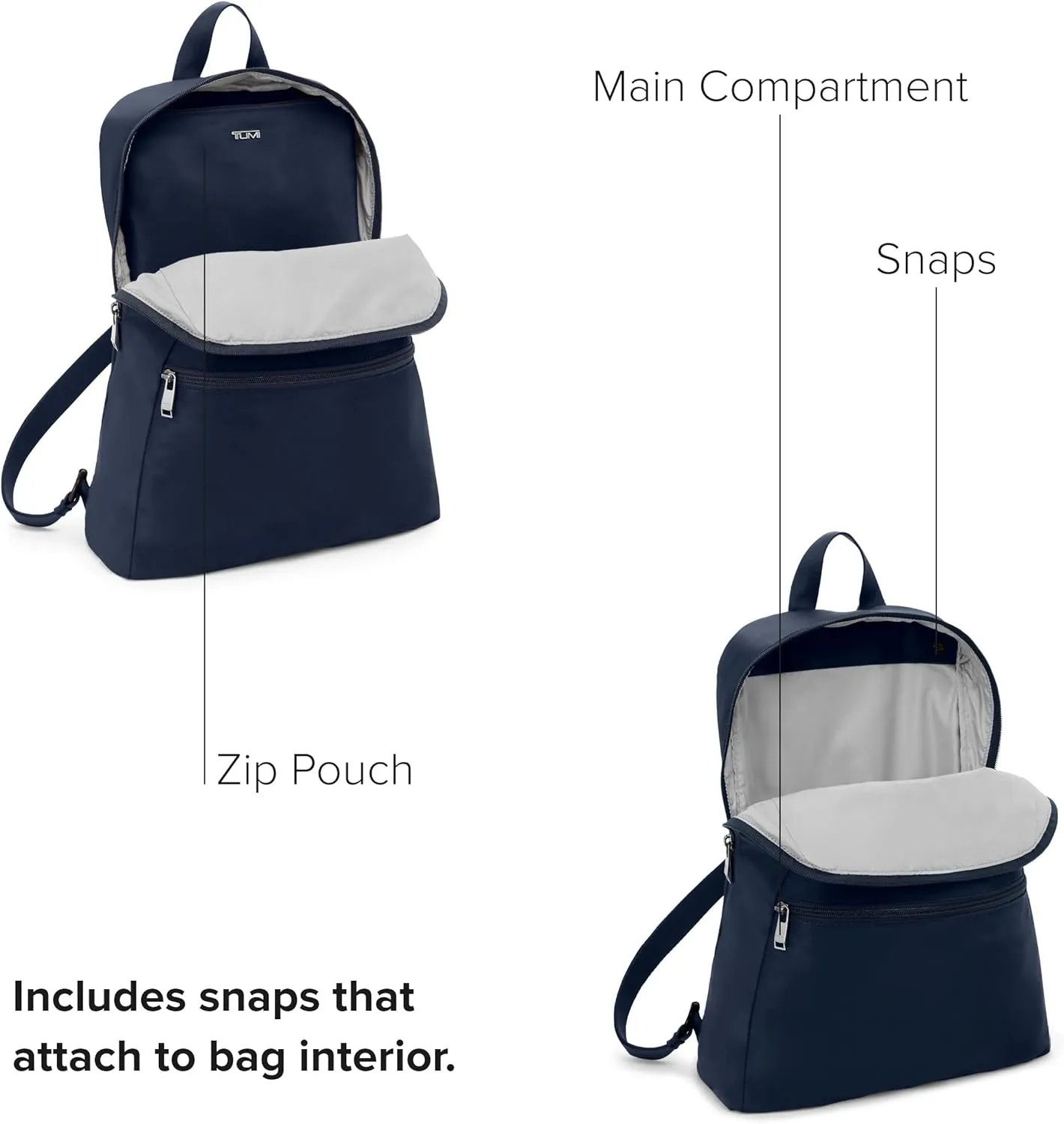 TUMI - Just In Case Foldable Backpack - Lightweight, Compact Travel Backpack - For One Bag Travel - 15.5" X 12.3" X 4.5" - Indigo