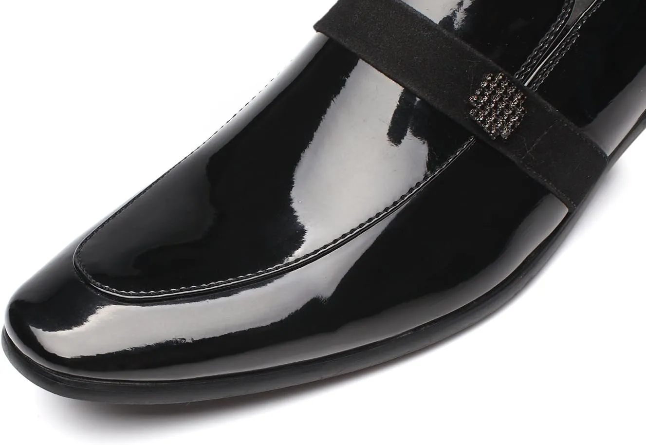 Tuxedo Shoes Patent Leather Wedding Shoes for Men Cap Toe Lace up Formal Business Oxford Shoes