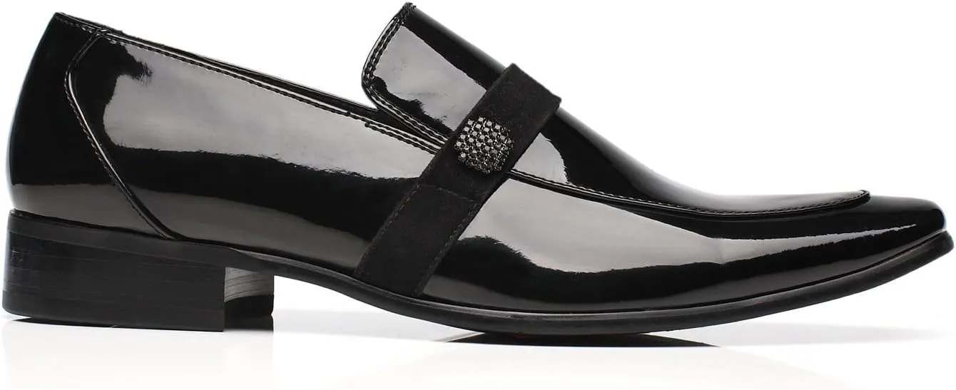 Tuxedo Shoes Patent Leather Wedding Shoes for Men Cap Toe Lace up Formal Business Oxford Shoes