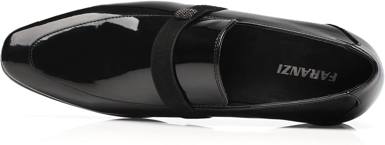 Tuxedo Shoes Patent Leather Wedding Shoes for Men Cap Toe Lace up Formal Business Oxford Shoes