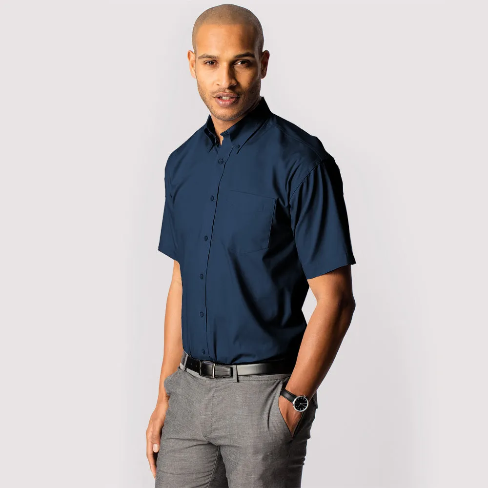 Uneek UC702 Men's Half Sleeve Pinpoint Oxford Shirt - Navy