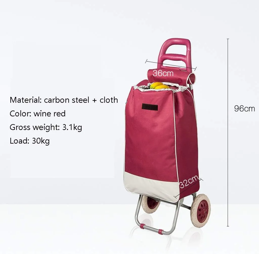 Utility Shopping Cart Foldable Shopping Cart Portable Trolley Climbing Stair Cart with Wheels and Removable Canvas Bag for Laundry Grocery Shopping Portable Grocery Cart to Save Space