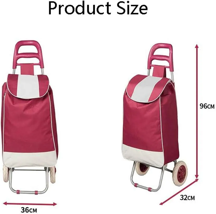 Utility Shopping Cart Foldable Shopping Cart Portable Trolley Climbing Stair Cart with Wheels and Removable Canvas Bag for Laundry Grocery Shopping Portable Grocery Cart to Save Space