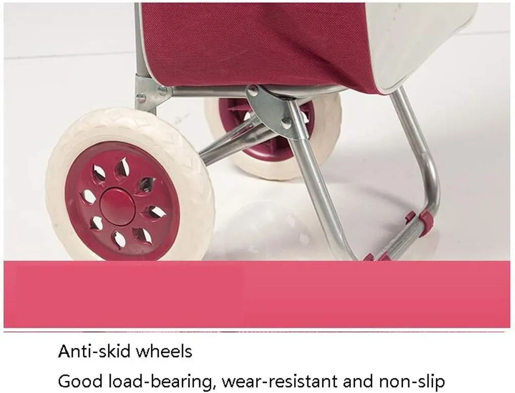 Utility Shopping Cart Foldable Shopping Cart Portable Trolley Climbing Stair Cart with Wheels and Removable Canvas Bag for Laundry Grocery Shopping Portable Grocery Cart to Save Space