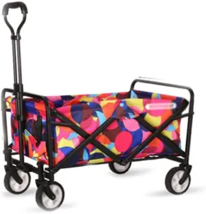 Utility Shopping Cart Foldable Shopping Trolley Steel Heavy Duty Practical Trolley with Telescopic Handle and Universal Wheels Suitable for Picnic Garden Portable Grocery Cart to Save Space