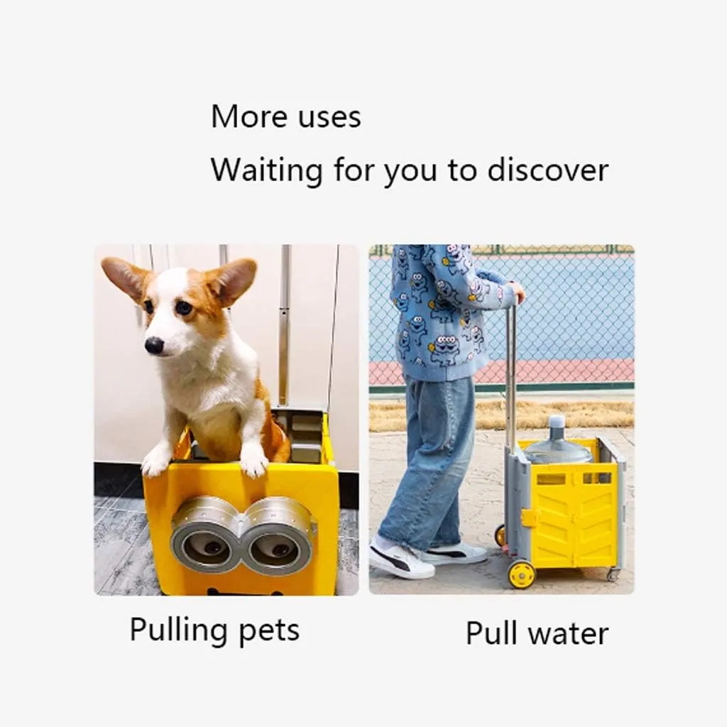 Utility Shopping Cart Folding Shopping Cart Trolley Shopping Cart Small Cart Home Trolley Car Supermarket Trolley Portable Pull Goods Portable Grocery Cart to Save Space
