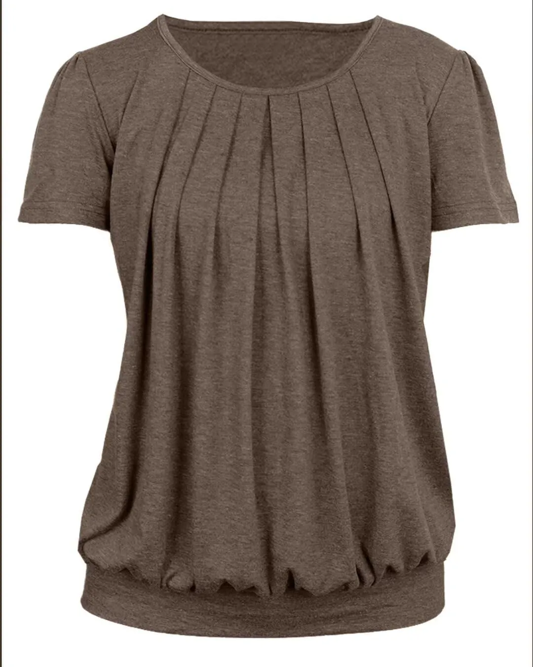 VahRuta Women's Short Sleeve Tunic Tops Scoop Neck Banded Bottom Summer T Shirt for Leggings