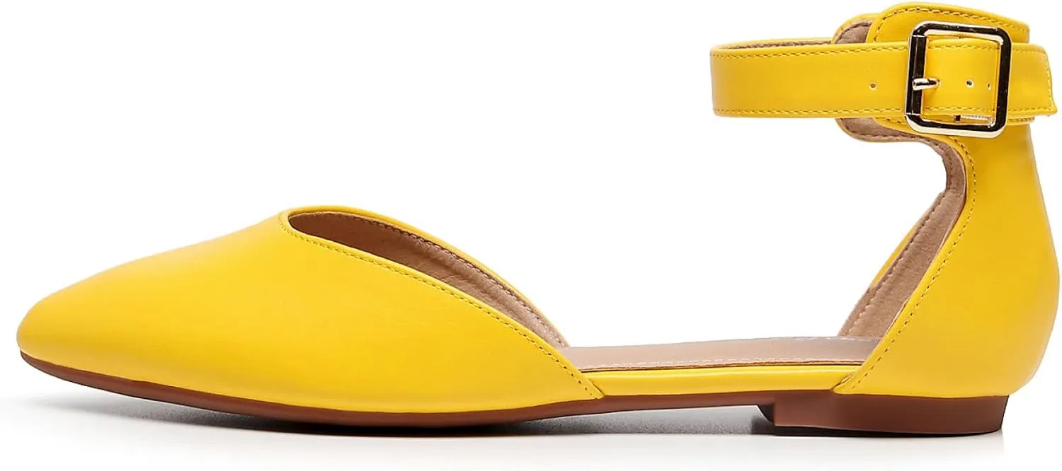VenusCelia Women's D'Orsay Strap Flat Shoe