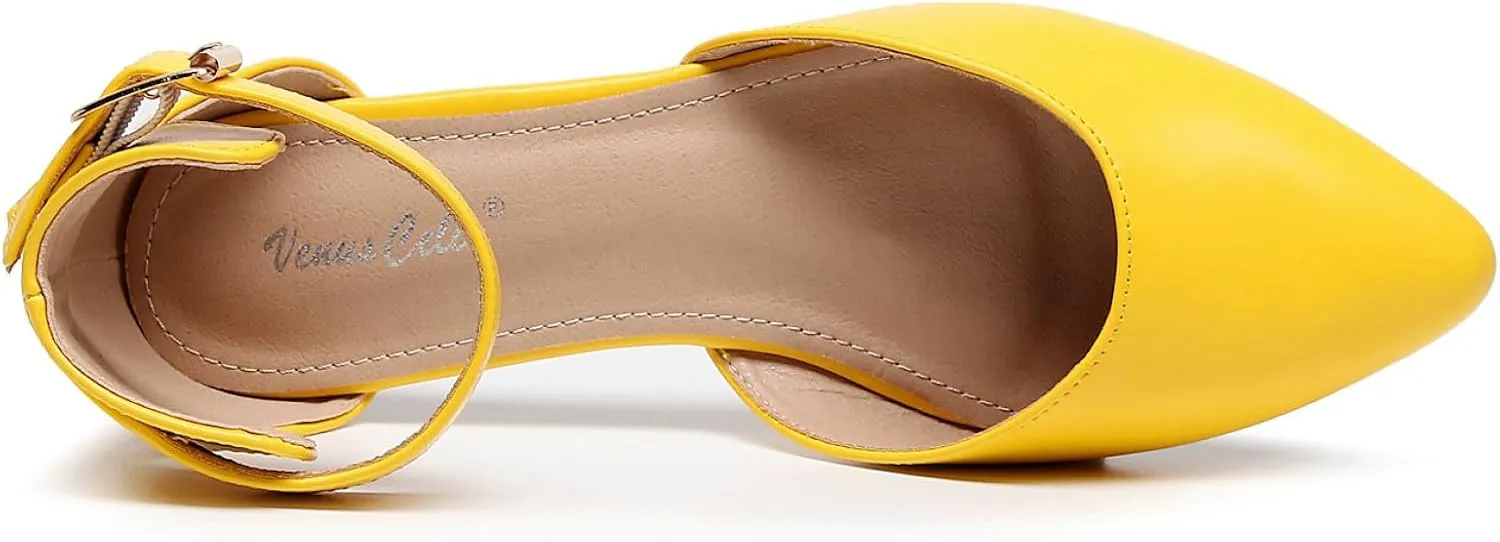 VenusCelia Women's D'Orsay Strap Flat Shoe
