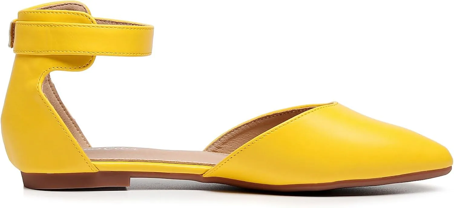 VenusCelia Women's D'Orsay Strap Flat Shoe