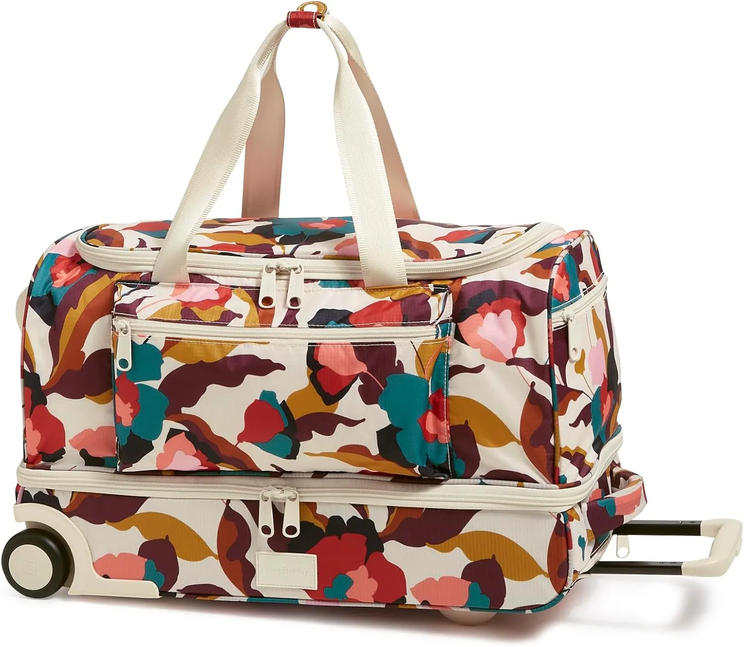 Vera Bradley Women's Recycled Ripstop Foldable Rolling Duffel Bag Travel