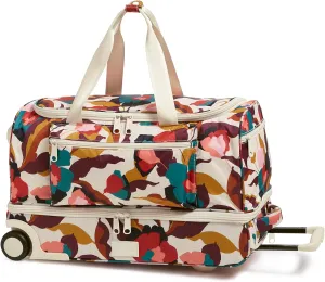 Vera Bradley Women's Recycled Ripstop Foldable Rolling Duffel Bag Travel