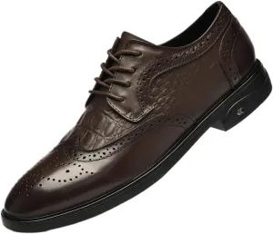 Vintage Carved Brogues Oxfords Men's Comfortable Social Leather Shoes Italian Style Luxury Breathable Dress Shoes
