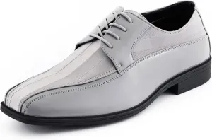 Viotti 179, Casual Dress Oxford Shoes for Men, Satin Striped Lace-Ups, Men's Business Casual Leather & Satin Shoe, for All Formal Occasions