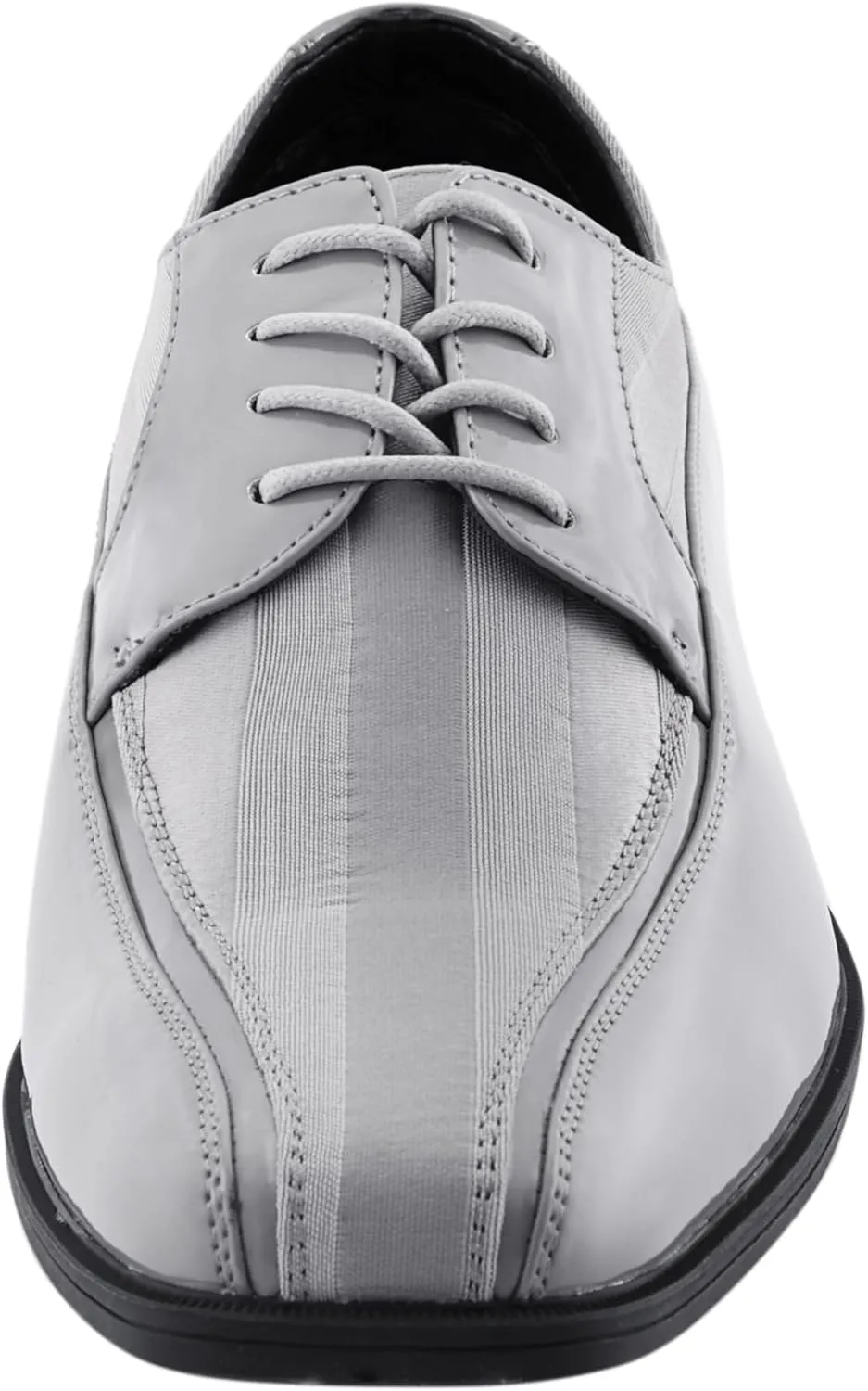 Viotti 179, Casual Dress Oxford Shoes for Men, Satin Striped Lace-Ups, Men's Business Casual Leather & Satin Shoe, for All Formal Occasions