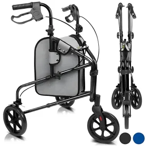 Vive Health 3 Wheel Walker Rollator- Lightweight Foldable Walking Transport