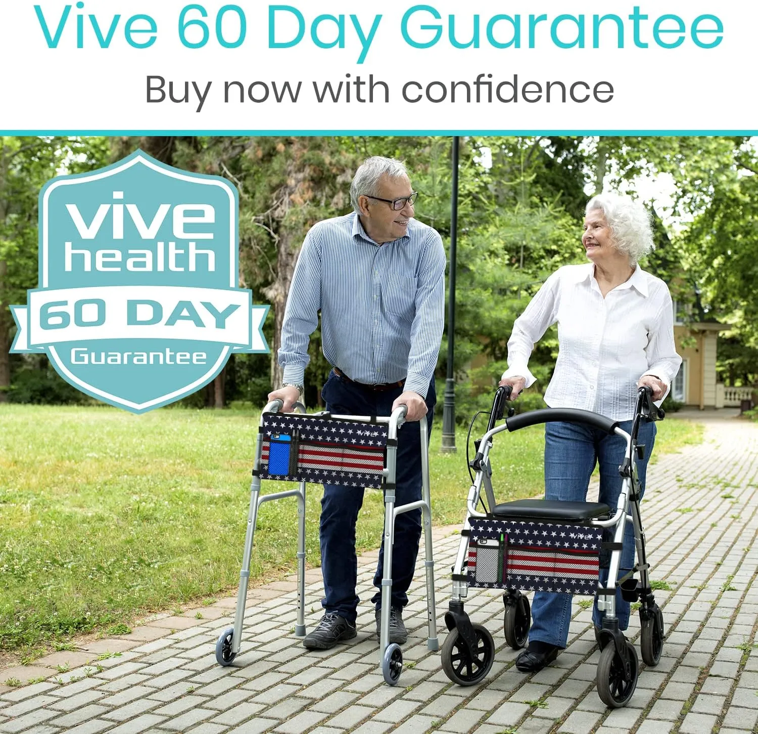 Vive Walker Bag - Accessories Wheelchair Basket Pouch (Water Resistant) - Seniors Caddy Accessory Attachment for Folding, Rolling Walkers - Carry Storage Carrier Tote - Lightweight, Universal Size