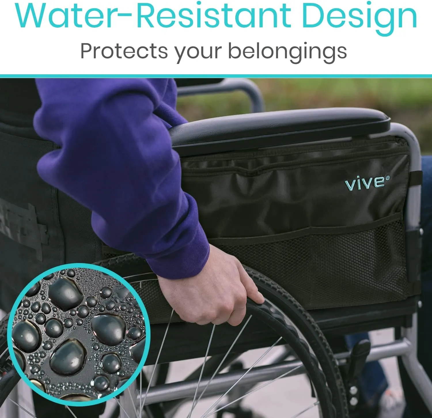 Vive Walker Bag - Accessories Wheelchair Basket Pouch (Water Resistant) - Seniors Caddy Accessory Attachment for Folding, Rolling Walkers - Carry Storage Carrier Tote - Lightweight, Universal Size