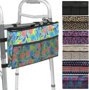 Vive Walker Bag - Accessories Wheelchair Basket Pouch (Water Resistant) - Seniors Caddy Accessory Attachment for Folding, Rolling Walkers - Carry Storage Carrier Tote - Lightweight, Universal Size