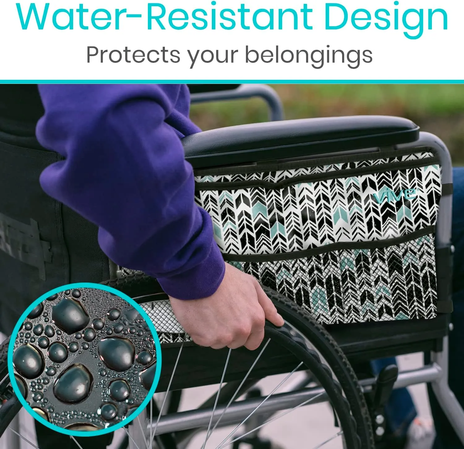 Vive Walker Bag - Accessories Wheelchair Basket Pouch (Water Resistant) - Seniors Caddy Accessory Attachment for Folding, Rolling Walkers - Carry Storage Carrier Tote - Lightweight, Universal Size