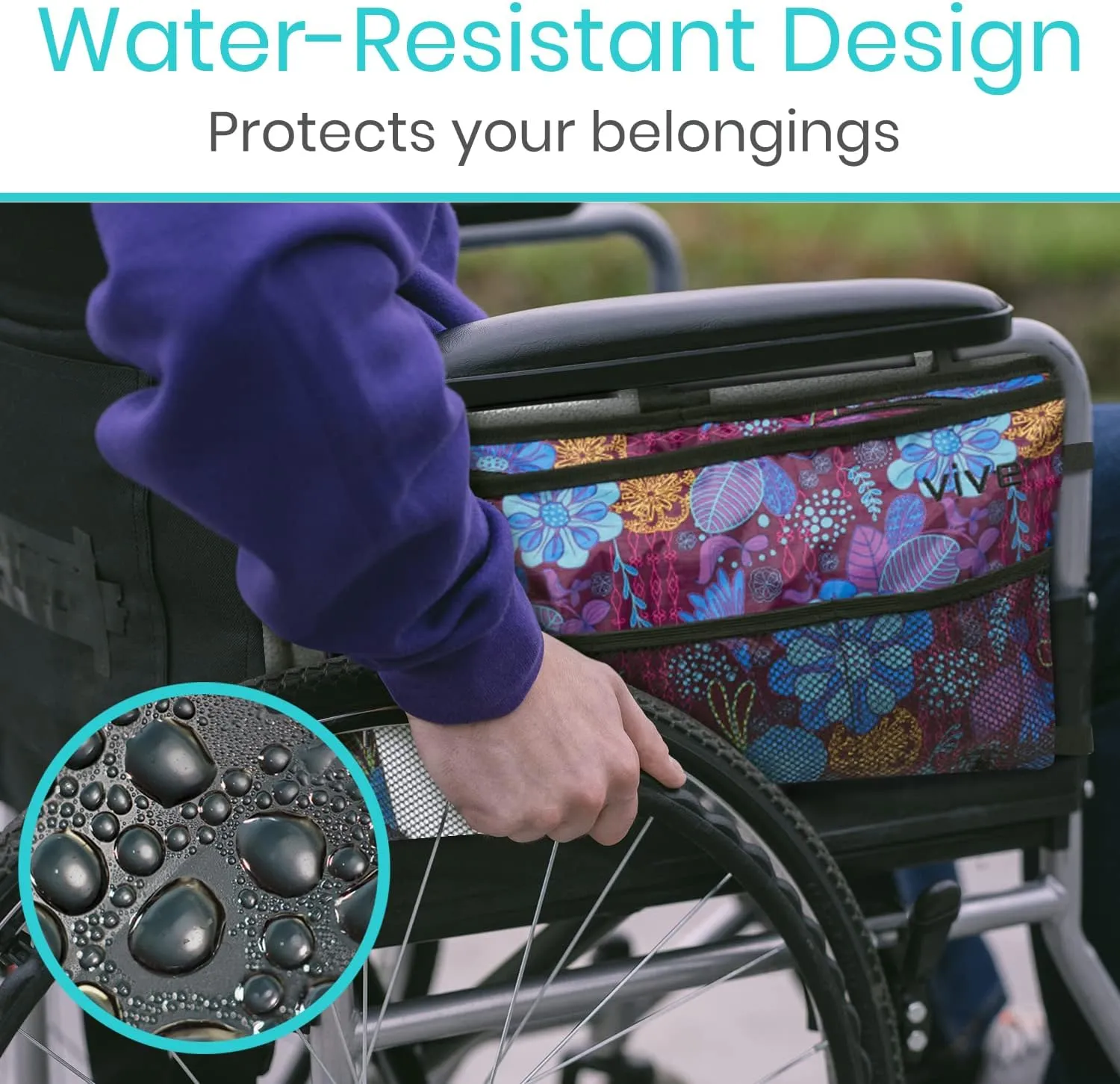 Vive Walker Bag - Accessories Wheelchair Basket Pouch (Water Resistant) - Seniors Caddy Accessory Attachment for Folding, Rolling Walkers - Carry Storage Carrier Tote - Lightweight, Universal Size