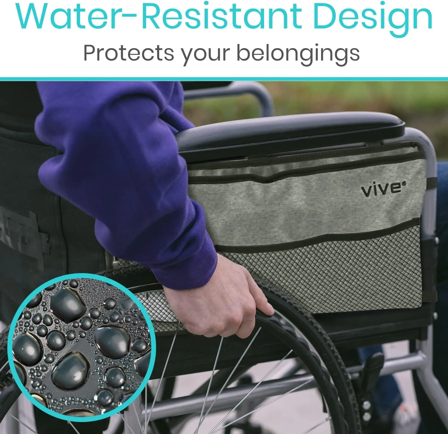 Vive Walker Bag - Accessories Wheelchair Basket Pouch (Water Resistant) - Seniors Caddy Accessory Attachment for Folding, Rolling Walkers - Carry Storage Carrier Tote - Lightweight, Universal Size
