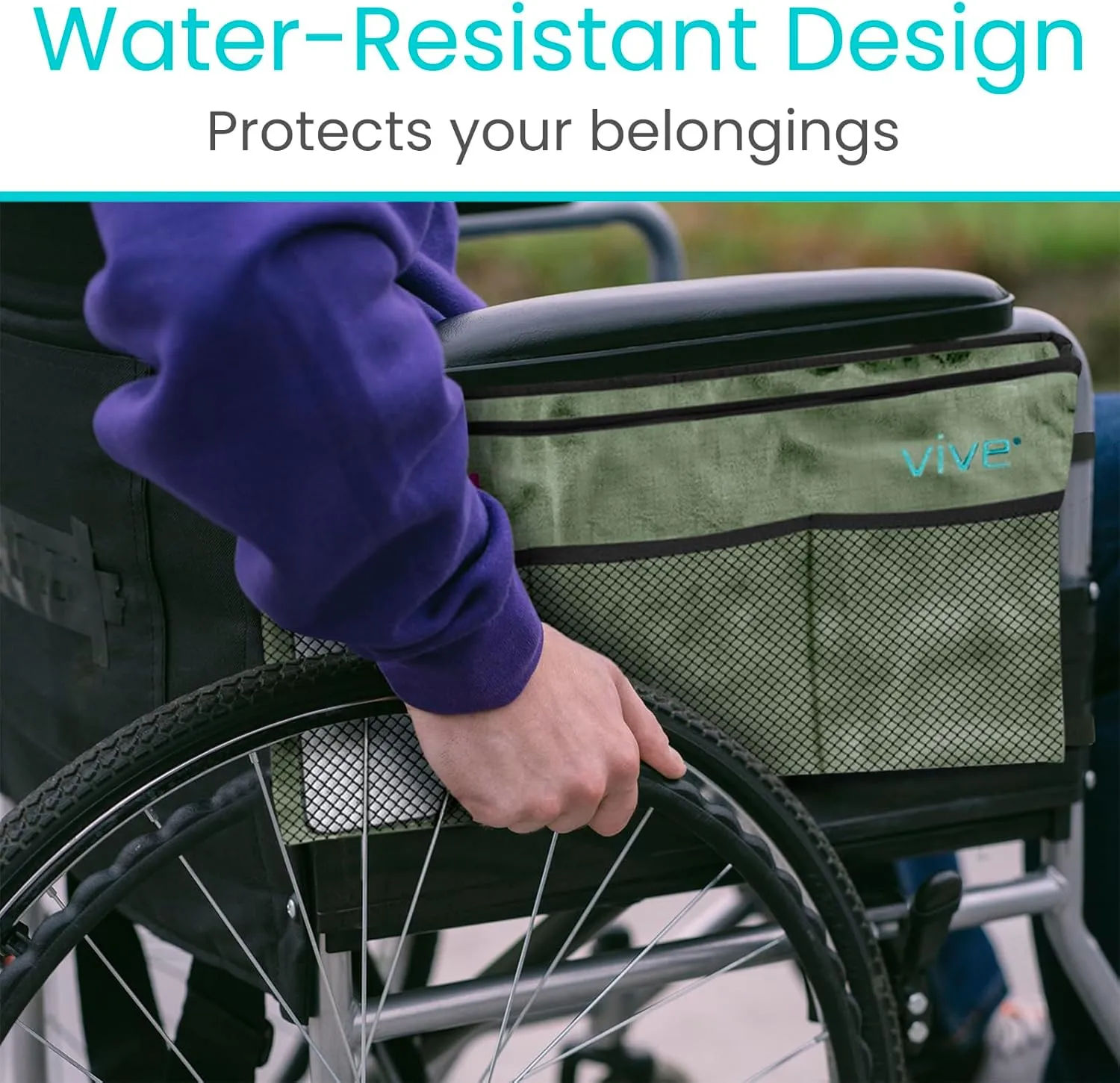 Vive Walker Bag - Accessories Wheelchair Basket Pouch (Water Resistant) - Seniors Caddy Accessory Attachment for Folding, Rolling Walkers - Carry Storage Carrier Tote - Lightweight, Universal Size