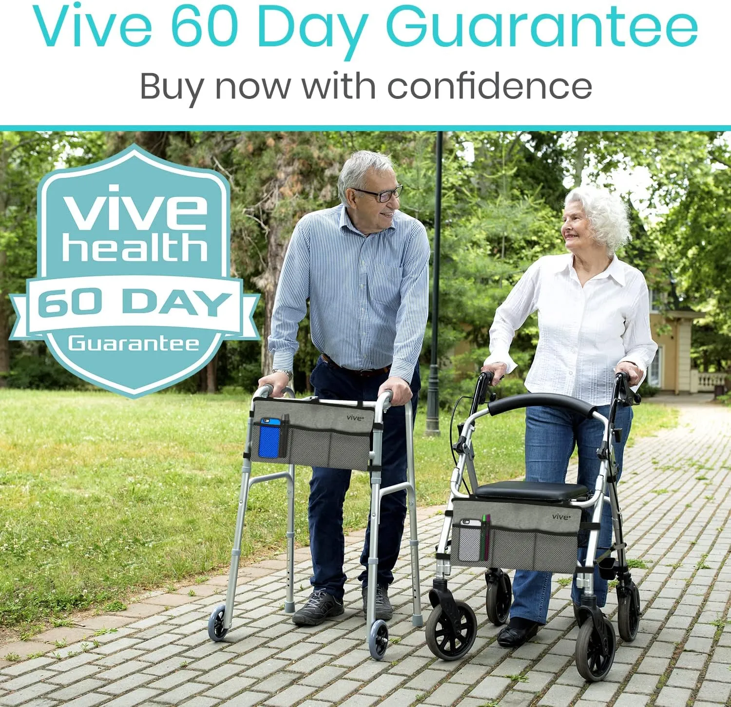 Vive Walker Bag - Accessories Wheelchair Basket Pouch (Water Resistant) - Seniors Caddy Accessory Attachment for Folding, Rolling Walkers - Carry Storage Carrier Tote - Lightweight, Universal Size