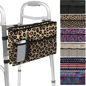 Vive Walker Bag - Accessories Wheelchair Basket Pouch (Water Resistant) - Seniors Caddy Accessory Attachment for Folding, Rolling Walkers - Carry Storage Carrier Tote - Lightweight, Universal Size
