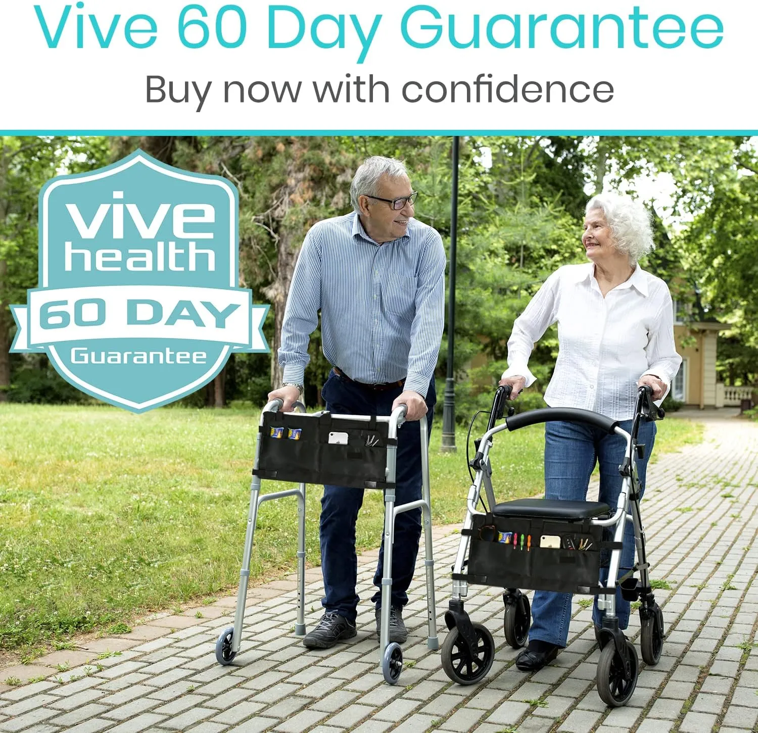 Vive Walker Bag - Accessories Wheelchair Basket Pouch (Water Resistant) - Seniors Caddy Accessory Attachment for Folding, Rolling Walkers - Carry Storage Carrier Tote - Lightweight, Universal Size