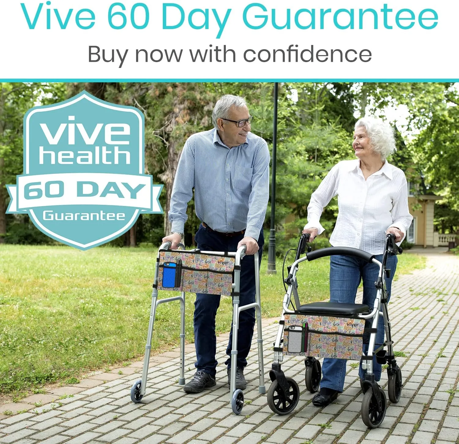 Vive Walker Bag - Accessories Wheelchair Basket Pouch (Water Resistant) - Seniors Caddy Accessory Attachment for Folding, Rolling Walkers - Carry Storage Carrier Tote - Lightweight, Universal Size