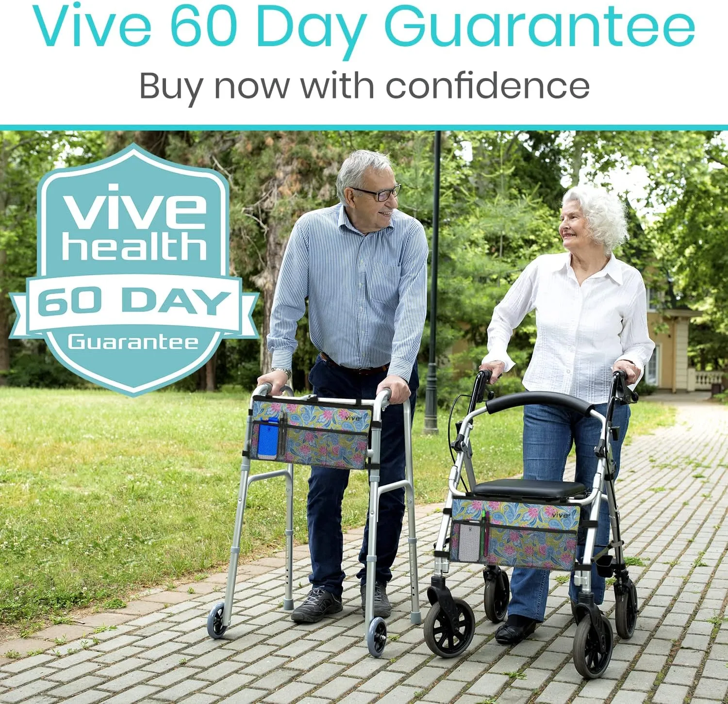 Vive Walker Bag - Accessories Wheelchair Basket Pouch (Water Resistant) - Seniors Caddy Accessory Attachment for Folding, Rolling Walkers - Carry Storage Carrier Tote - Lightweight, Universal Size