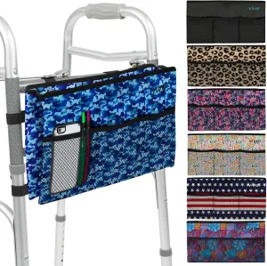 Vive Walker Bag - Accessories Wheelchair Basket Pouch (Water Resistant) - Seniors Caddy Accessory Attachment for Folding, Rolling Walkers - Carry Storage Carrier Tote - Lightweight, Universal Size