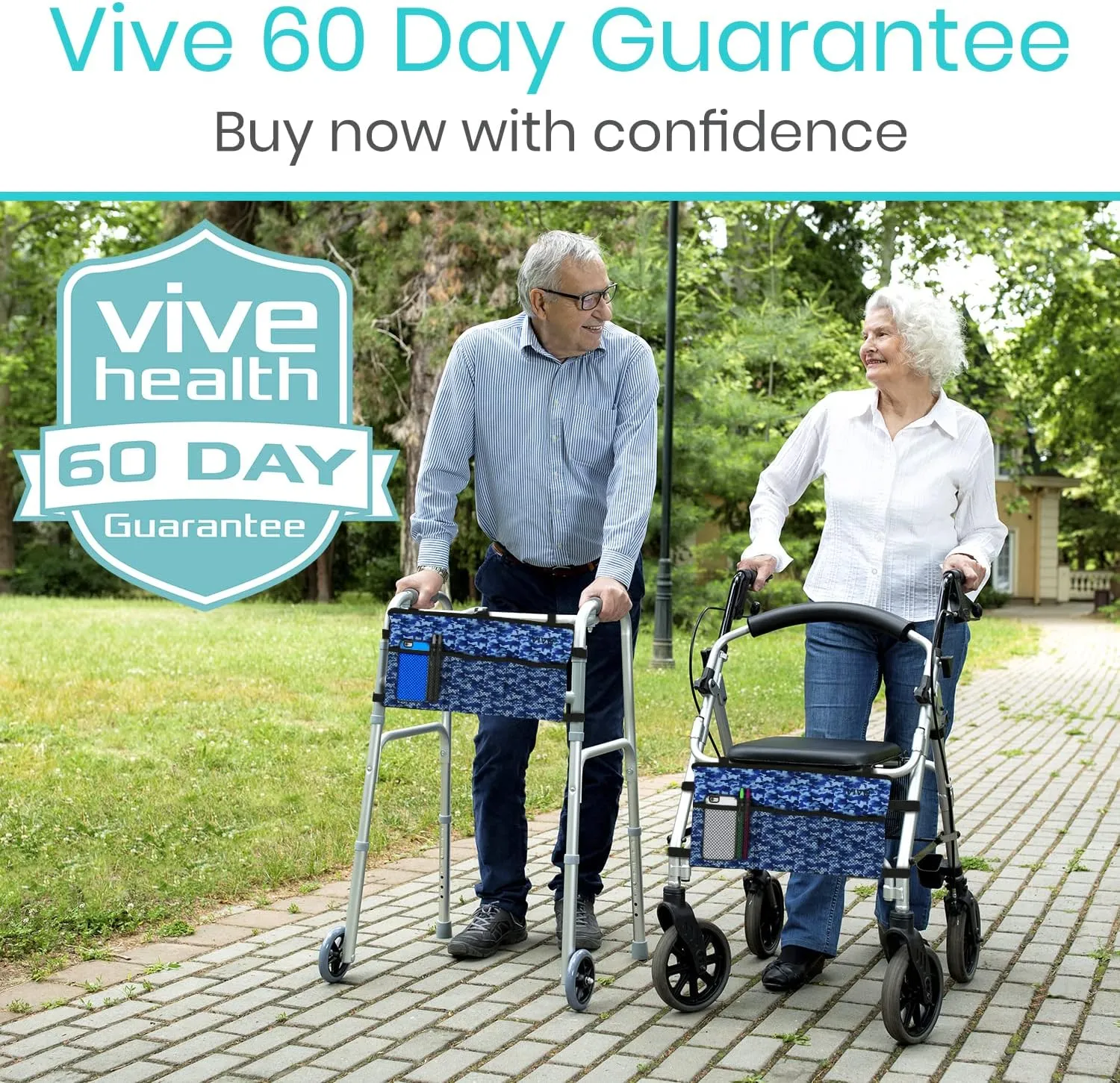 Vive Walker Bag - Accessories Wheelchair Basket Pouch (Water Resistant) - Seniors Caddy Accessory Attachment for Folding, Rolling Walkers - Carry Storage Carrier Tote - Lightweight, Universal Size