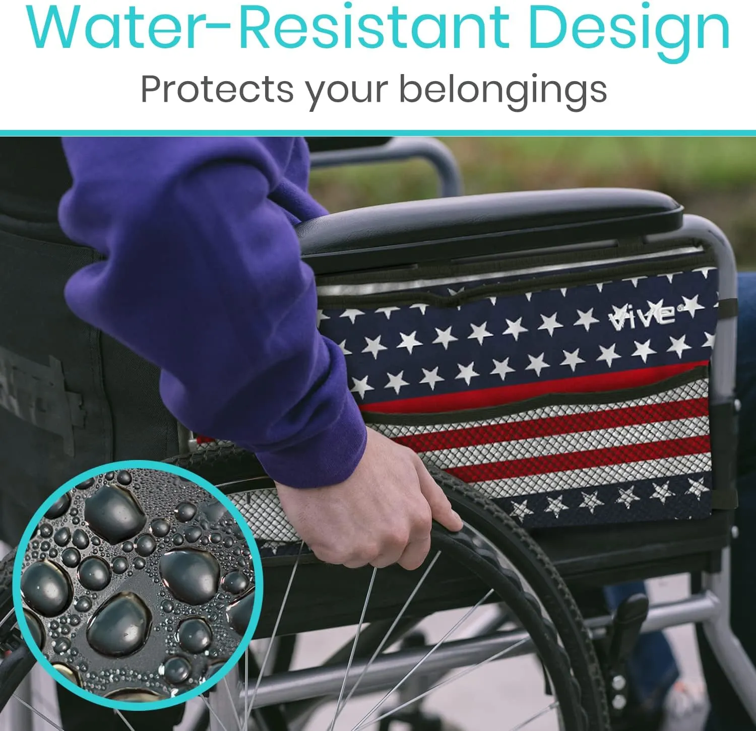 Vive Walker Bag - Accessories Wheelchair Basket Pouch (Water Resistant) - Seniors Caddy Accessory Attachment for Folding, Rolling Walkers - Carry Storage Carrier Tote - Lightweight, Universal Size