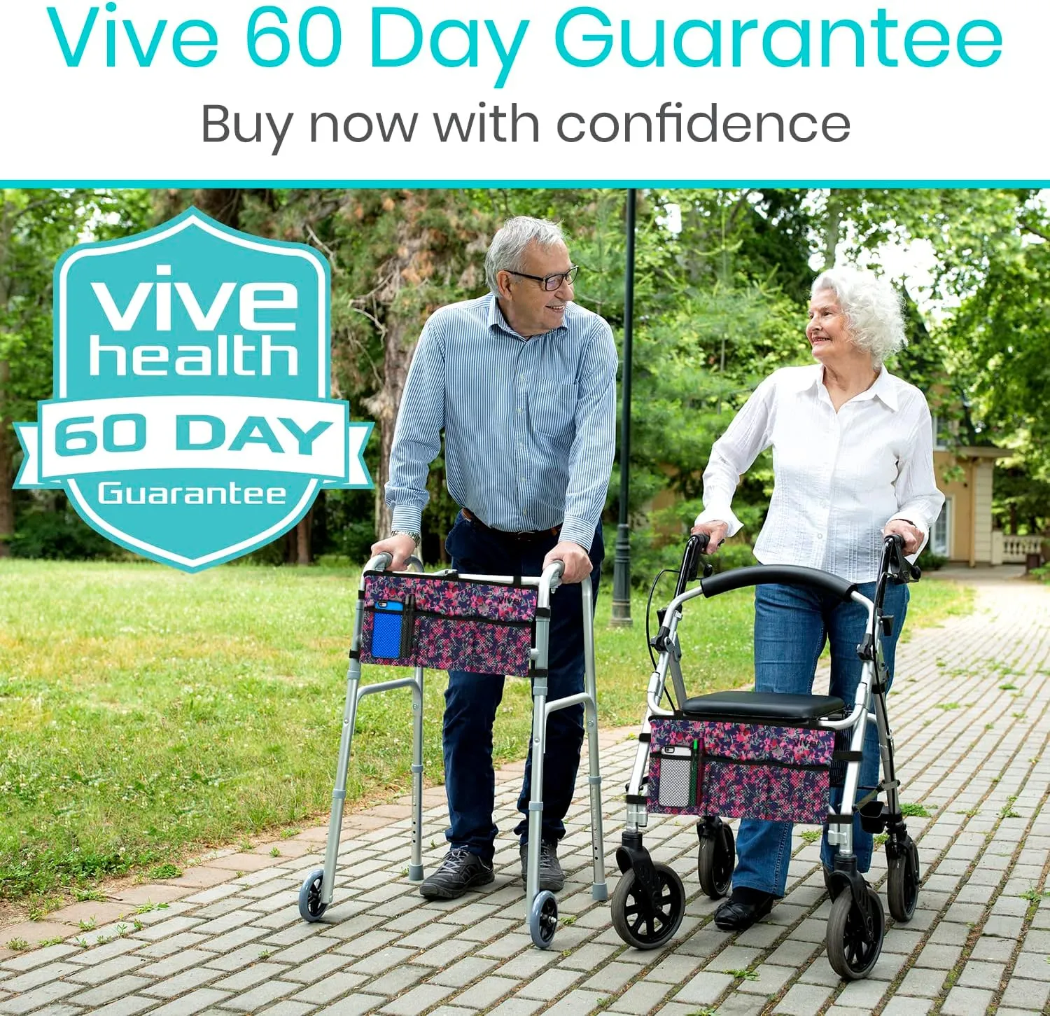 Vive Walker Bag - Accessories Wheelchair Basket Pouch (Water Resistant) - Seniors Caddy Accessory Attachment for Folding, Rolling Walkers - Carry Storage Carrier Tote - Lightweight, Universal Size