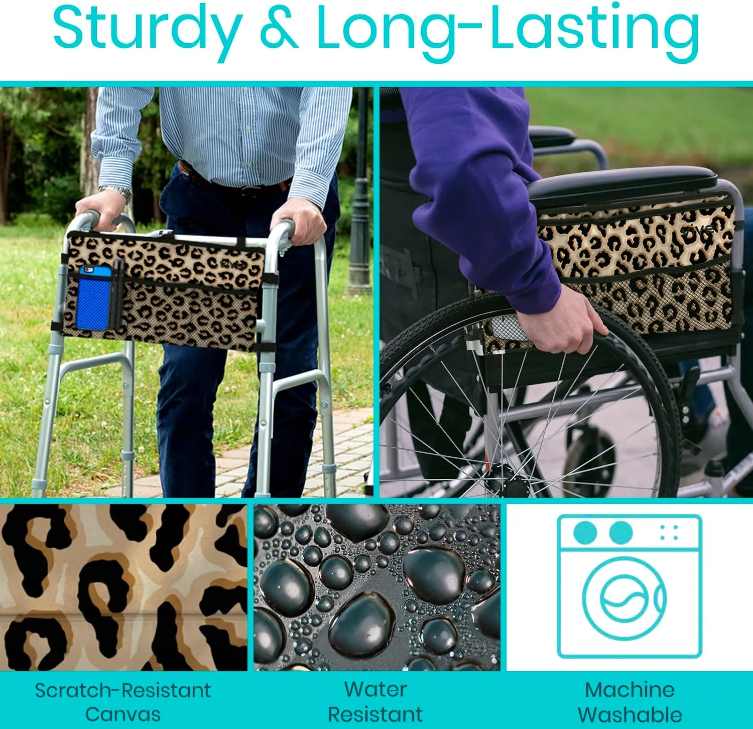 Vive Walker Bag - Accessories Wheelchair Basket Pouch (Water Resistant) - Seniors Caddy Accessory Attachment for Folding, Rolling Walkers - Carry Storage Carrier Tote - Lightweight, Universal Size