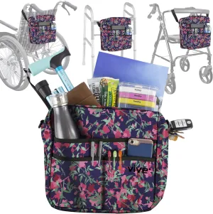 Vive Wheelchair Bag - Machine Washable, Double-Stitched, Water-Resistant Accessory Backpack for Rollators, Wheel Chairs, Walkers - Pouch with XL Pockets & Straps for Quick Installation