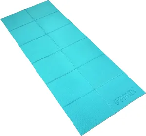 VViViD Foldable Thick Pvc Padded Square Tile 6 Feet x 2 Feet Workout And Yoga Mat Blue