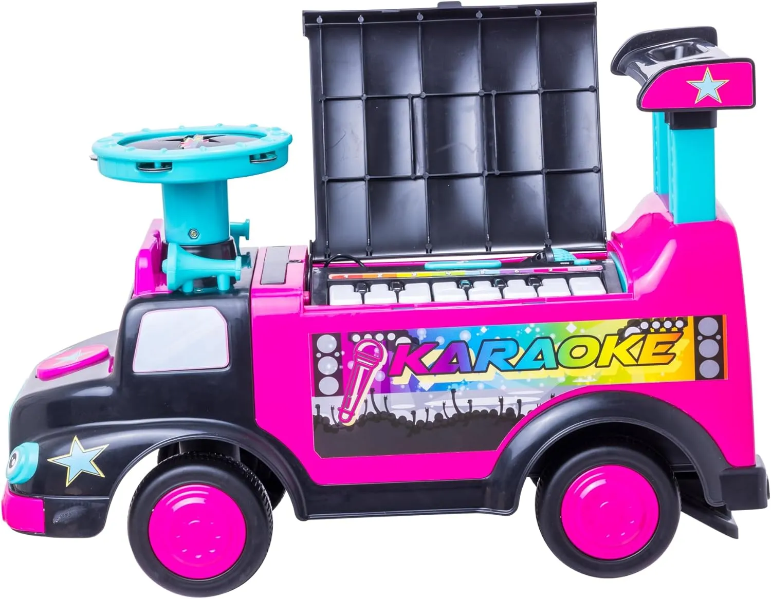WADDLE Toddler Ride On Toy - Push Car, Interactive Musical Toys for Toddlers 1-3 with Microphone, Keyboard & Drumsticks, Toddler Activities, Foot to Floor, Durable Baby Car, Easy Assembly, Baby Toy