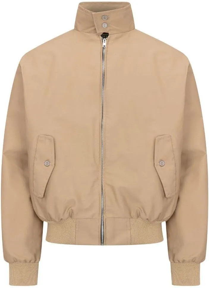 Walker and Hawkes Classic Harrington Jacket for Men - Timeless Water-Resistant Spring Jacket, Premium Cotton, Flannel-Lined