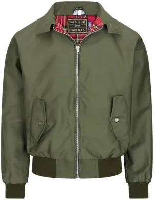 Walker and Hawkes Classic Harrington Jacket for Men - Timeless Water-Resistant Spring Jacket, Premium Cotton, Flannel-Lined