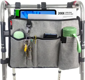 Walker Bag Basket with Cup Holder,Walker Accessories,Walker Basket for Folding Walker,Basket for Walker,Bag for Walkers for Seniors,Scooters Or Rollator Walker Accessories for Folding Walker