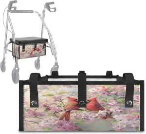 Walker Bag, Birds Walker Basket Rollator Walker Bag with Cup Holder Large Capacity Walker Accessories Organizer Bag Folding Walker Storage Bag Walker Accessories for Seniors