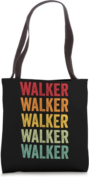 Walker Rainbow Repetition of Walker Name Text Tote Bag