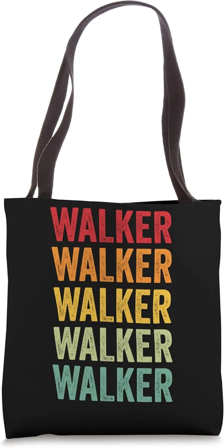 Walker Rainbow Repetition of Walker Name Text Tote Bag
