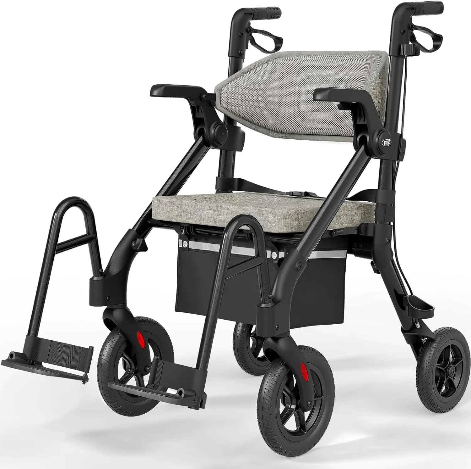 Walkers for Seniors, Rollator with Seat & Brakes, Rollator Foldable, Transport Chair, Folding Adult Walker, Bariatric Rollator, Walker Wheelchair Combo Z55-2025 New