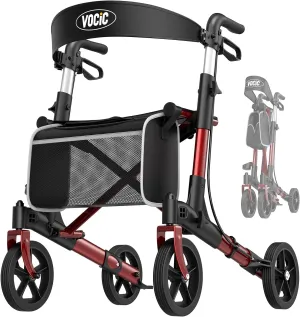 Walkers-for-Seniors-with-Seat, Lightweight-Rollator-Walker-with-Seat-and-Brakes, Folding-Rolling-Walker-with-Wheels, All Terrain