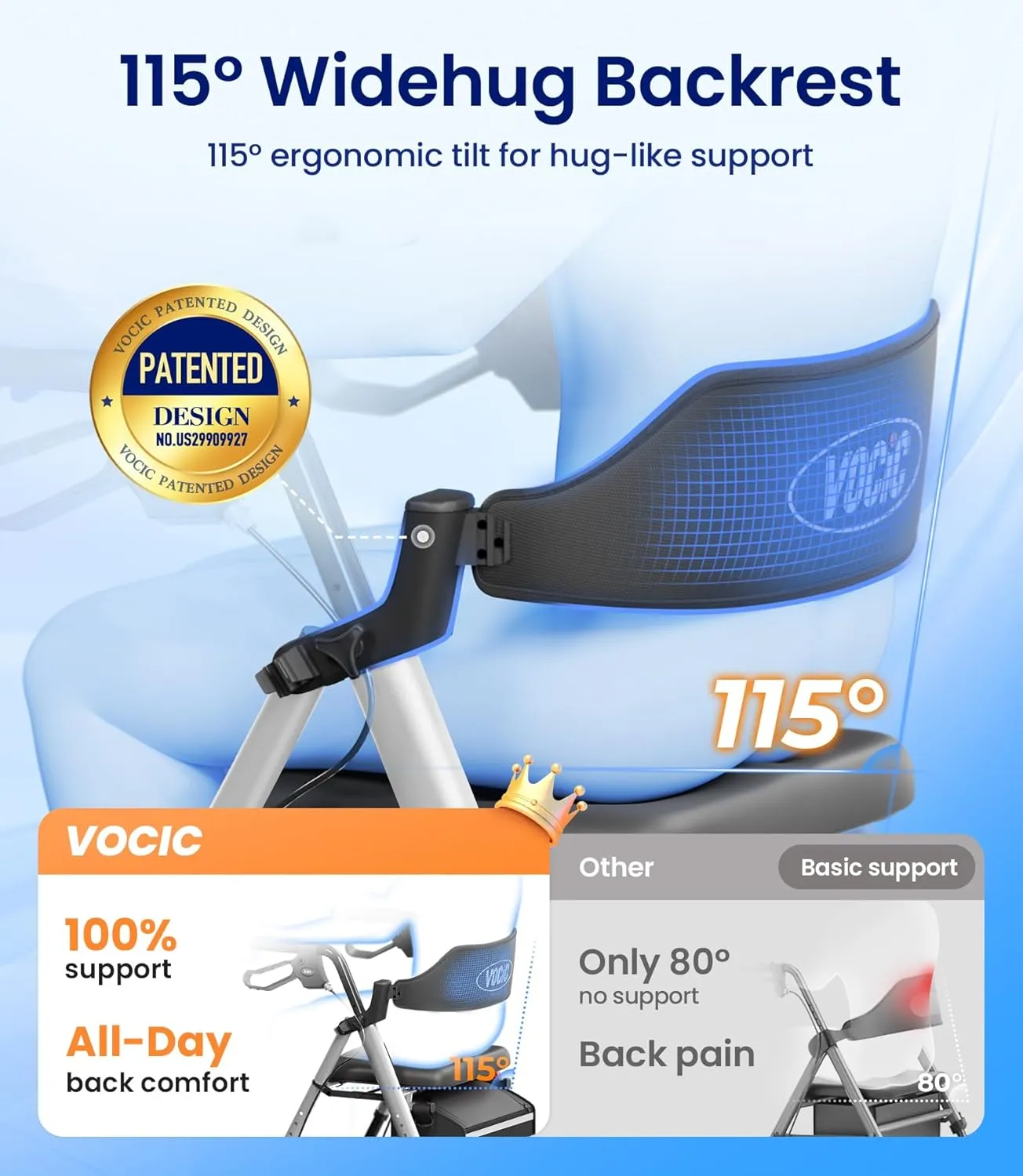 Walkers for Seniors, Z21 Rollator Walker with Seat Supports 350lb, 8" Big Wheels for All Terrain, Ergonomic Arc Seat & 6" Ultra Backrest Foldable Walker, Dual Height Adjustment, Lightweight 2025